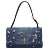 Die Trinket Charm Denim Nieten Metall-Finish Umhängetasche Groß Damen Umhängetasche Blau 2R5HSH032H02-454