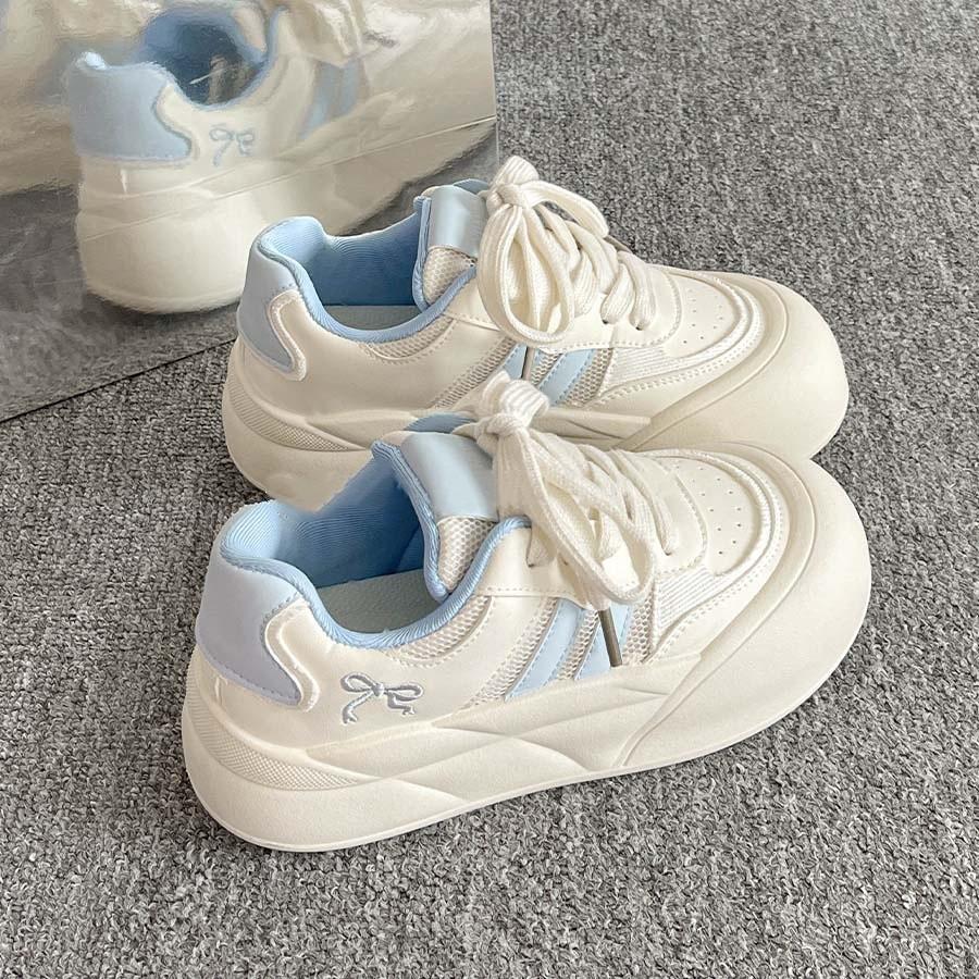 

Женские удобные туфли на толстой подошве, увеличивающие рост, новые, не утомляющие, туфли-хлебушки - Белые слипоны на высоком каблуке, спортивная повседневная обувь для скейтборда 40