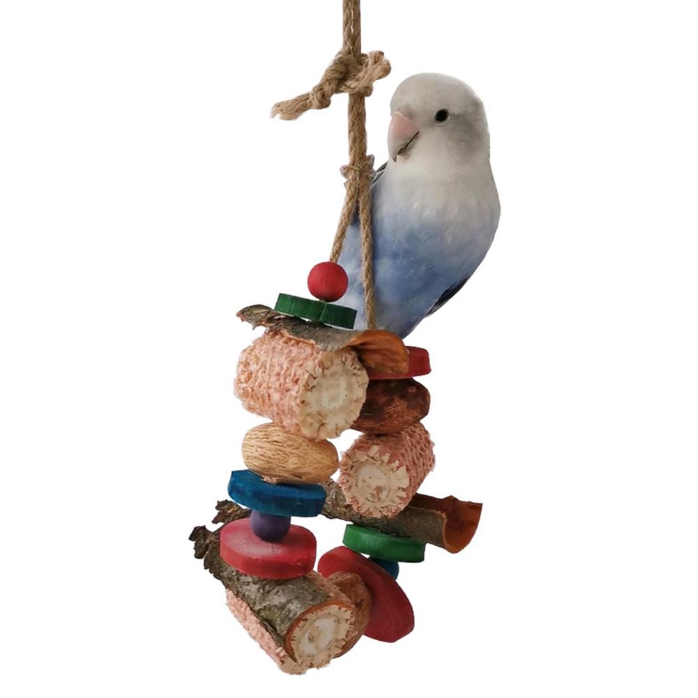 Birds Hanging Chew Toys Natural Corn Cob Loofah Set Cage Accessories For Large Medium Small Parrots