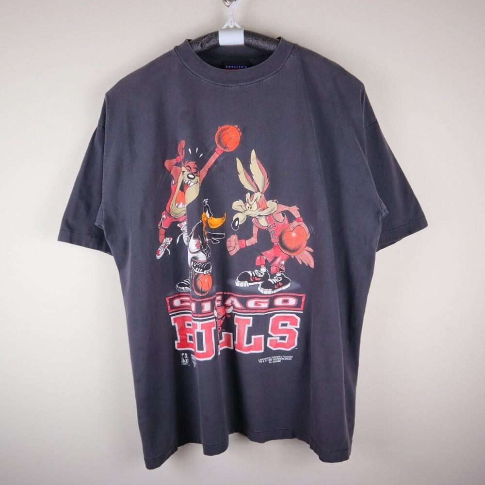 1993 Chicago Bulls Looney Tunes Shirt Black Short Sleeve Unisex S-5XL KH13604 Unisex T-Shirt L