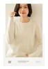 Women's Textured Cashmere Crew Neck Long-Sleeve Pullover Top for Autumn/Winter