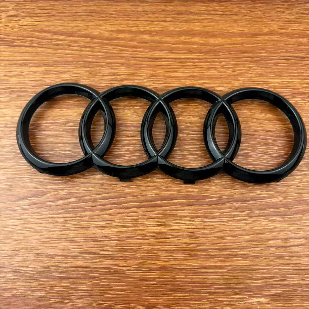 Für AUDI A6 2012-2017 ABS 4-Ringe Logo Auto Motorhaube Frontgrill Heckklappen Emblem Glänzend Schwarz Aufkleber Sline Quattro Zubehör