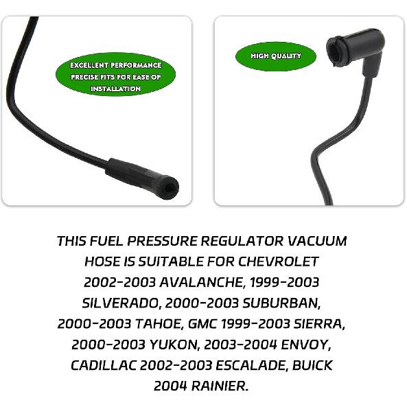 Fuel Pressure Regulator Vacuum Line Hose Pressure Regulator, Fuel Injector Pressure Tester kit for GMC Sierra Chevy Silverado Suburban Tahoe Yukon