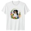 Watercolor Bernese Mountain Dog Floral Unisexs TShirt Dog Art Dog Lover
