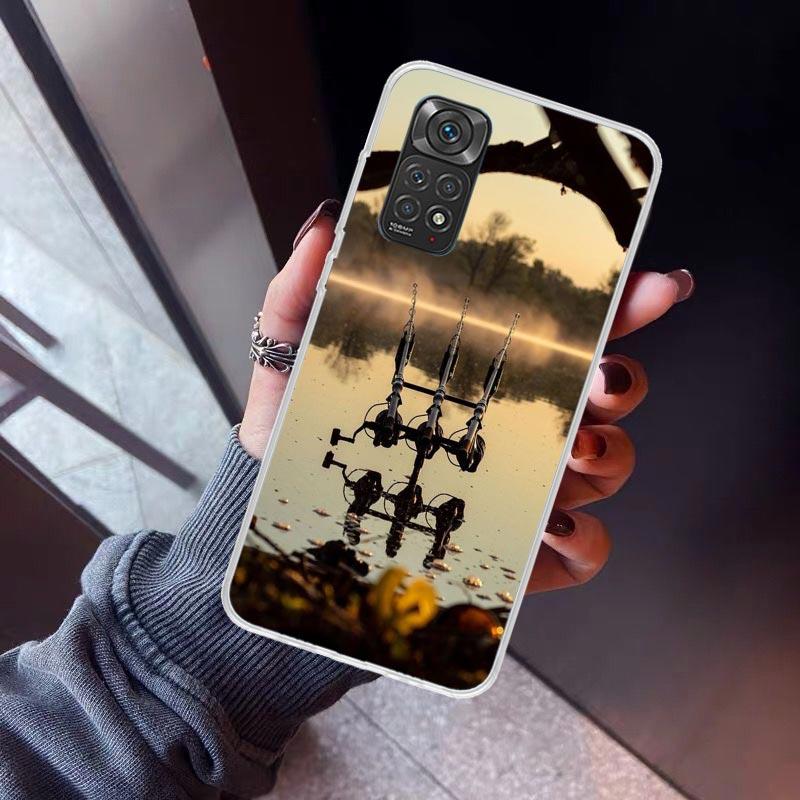 Carp Fish Fishing Rod Hook Phone Case For Xiaomi Redmi Note 15 14 14S 13 12S 12 Pro Plus 11S 11 10S 10 4G Cover 11E 11T 5G Print