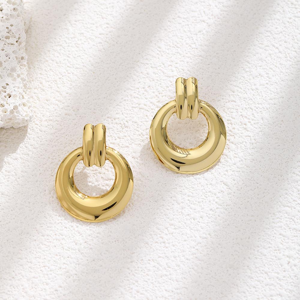 Exaggerated Geometric Texture Stainless Steel Stud Earrings Women'S Personality Niche Design Earrings Light Luxury High-End Earrings