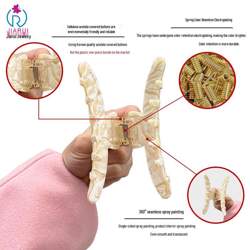 Elegant Multi-Color Acetate Hair Clip - Jelly Shark Grip for Women