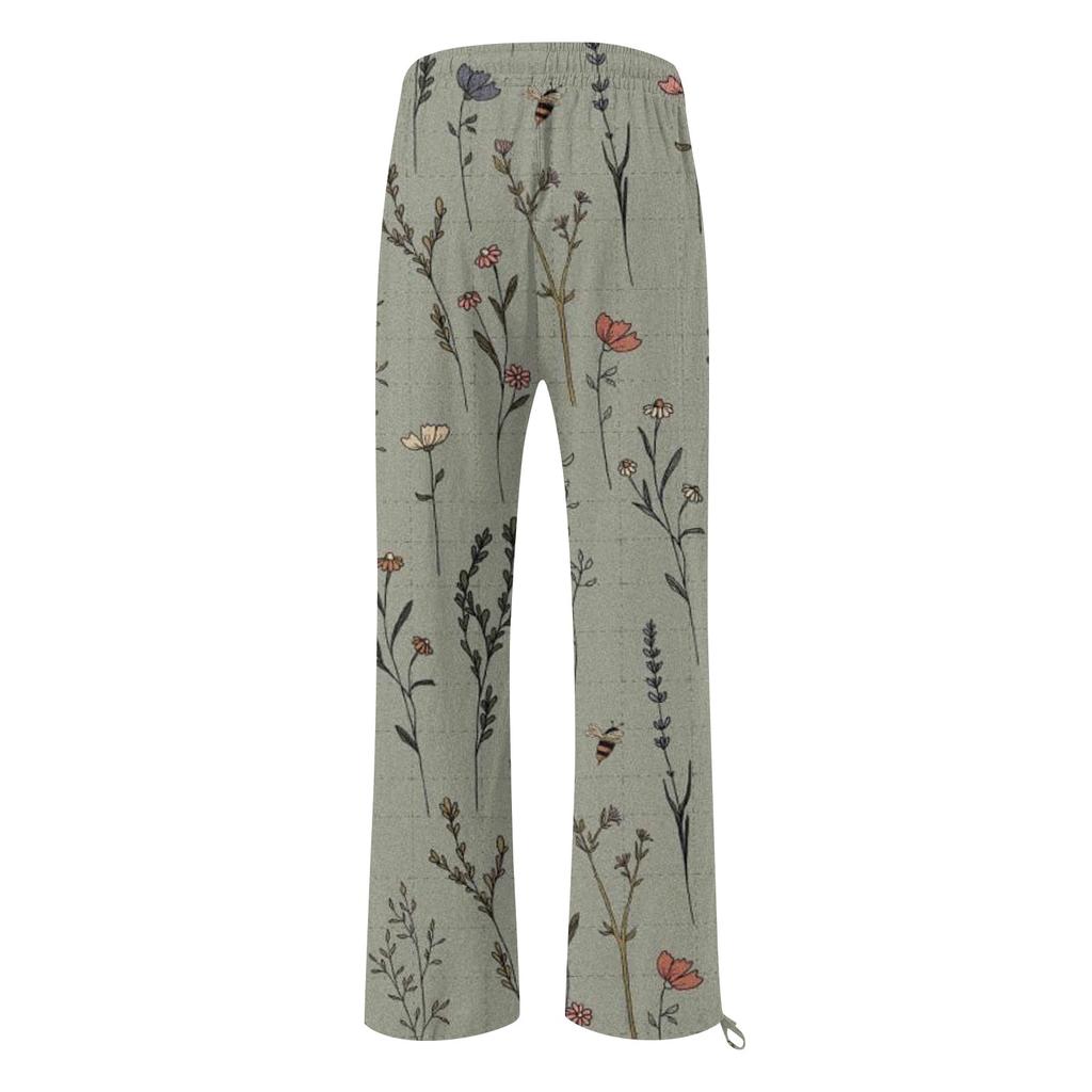 Pants For Women Flowy Summer High Waisted Wide Leg Print Pant Casual Pants