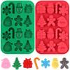 1pcsChristmas Silicone Chocolate Molds Candy Baking Moulds Handmade Snowflake Snowman Xmas Tree Gingerbread Man Santa Claus Mold