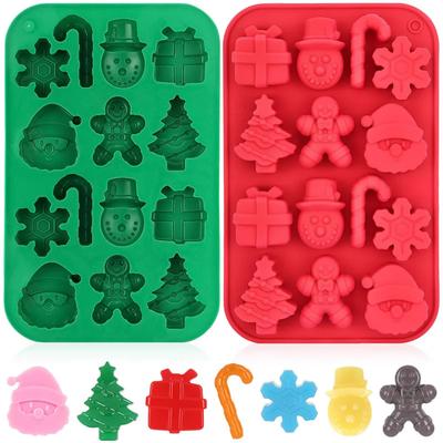 1pcsChristmas Silicone Chocolate Molds Candy Baking Moulds Handmade Snowflake Snowman Xmas Tree Gingerbread Man Santa Claus Mold