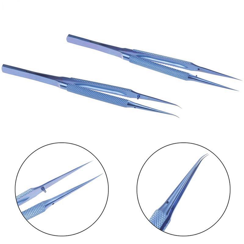 2025 Trend 2 PCS Maintenance Tool Of Titanium Alloy Tweezers Machine 0.15Mm Demagnetization Of Sharp-Pointed Straight Bending Tw