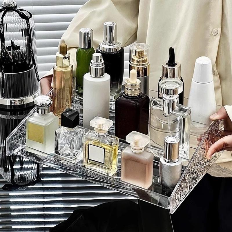 

3-ярусна настільна полиця для парфумів Органайзер для ПЕТ-косметики Стелаж для зберігання парфумів Стенд для лялькової вітрини Кухонний органайзер для приправ сірий колір