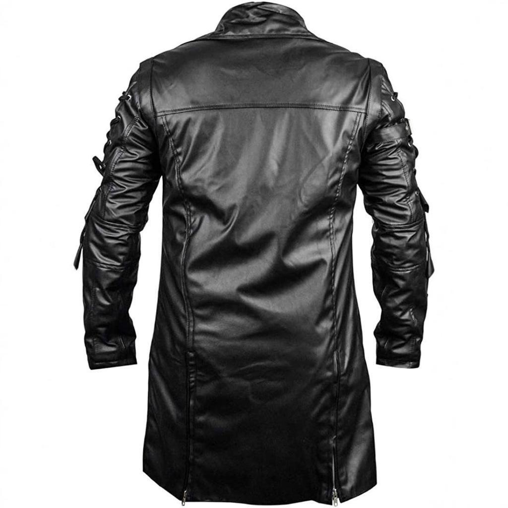 Herren Lederjacke Mittellang - Herbst/Winter Gothic Punk Mittelalterliches Kostüm