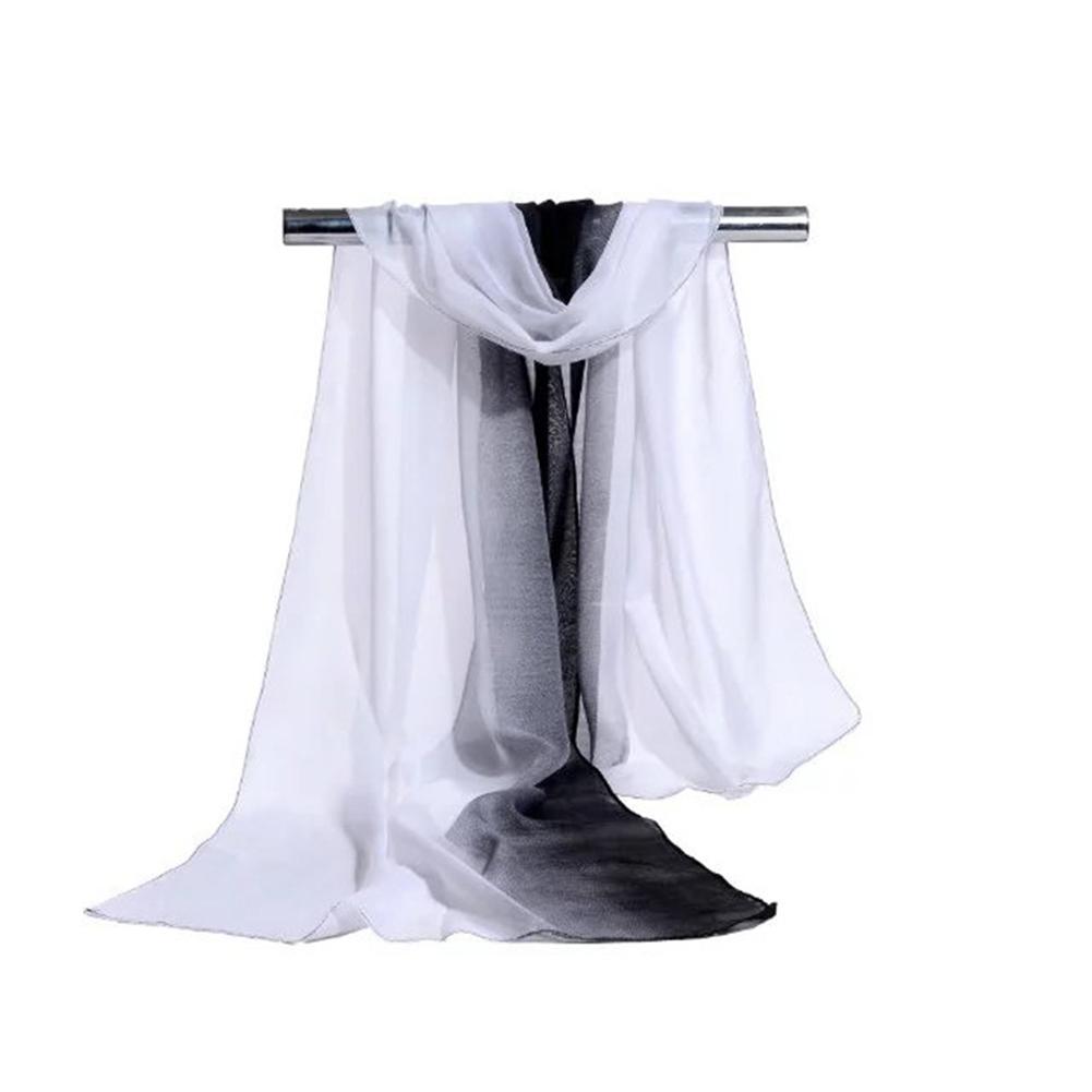 Women Ladies Chiffon Gradient Scarf Shawl Beach Towel Silk Scarf  Photo Props