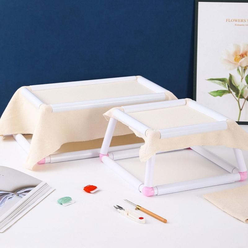 Double Layer Embroidery Frame Square Embroidery Hoop Quilting Frame Trapezoids Embroidery Snap Frame for Quilting Craft