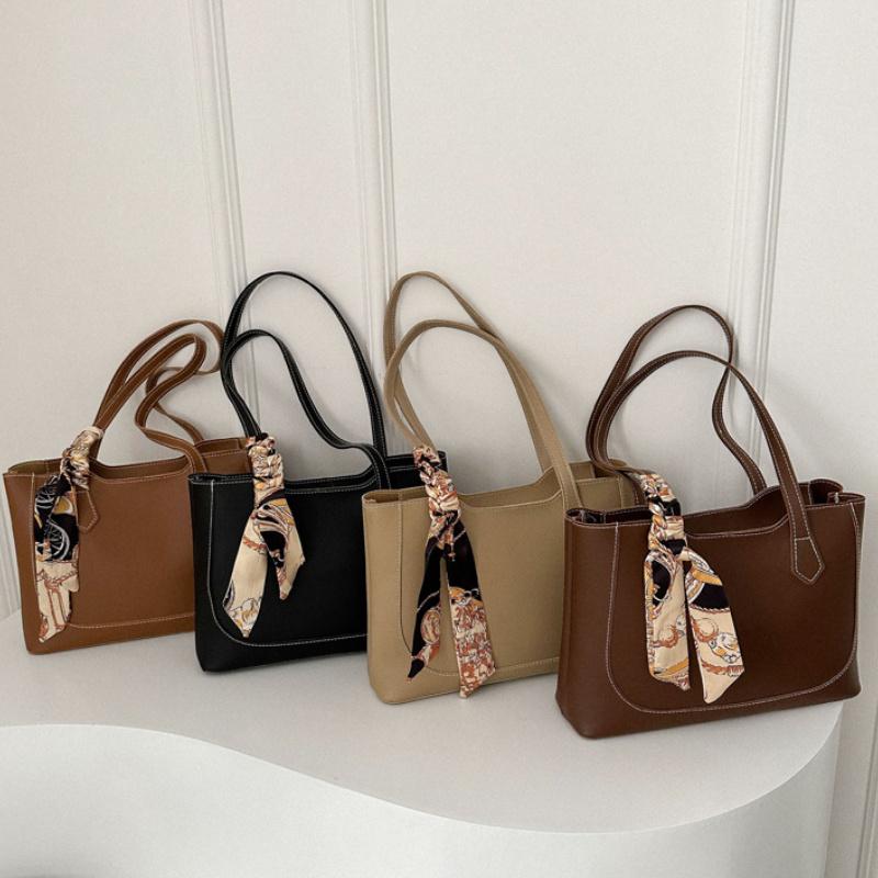 1pc Tote Bag for Women, Large Capacity Shoulder Handbag with Zipper Closure, College Commuter Shoulder Bag Multiple Compartments