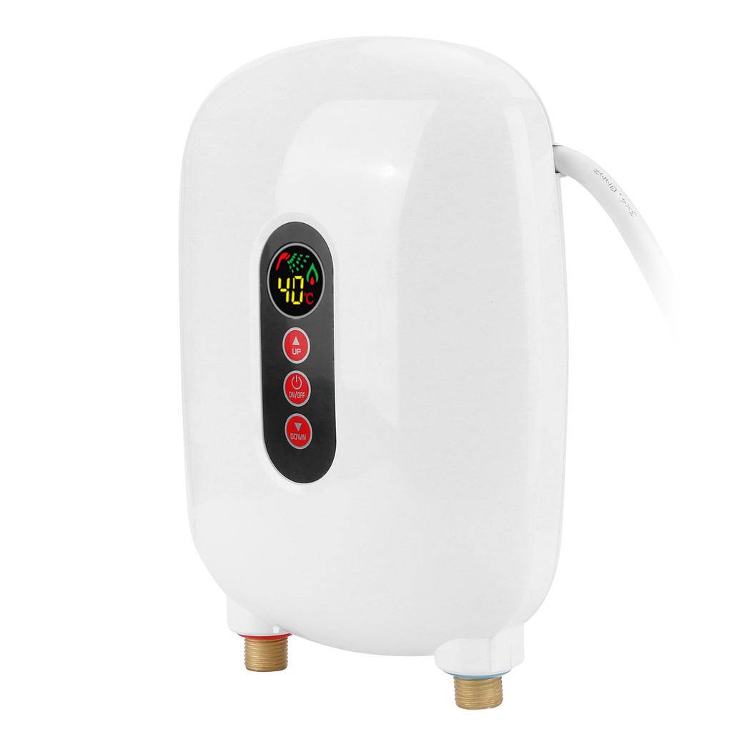 Tankless Water Heater Touch Screen LCD Electric Instant Hot Water Heater Bathroom 220‑240VWhite