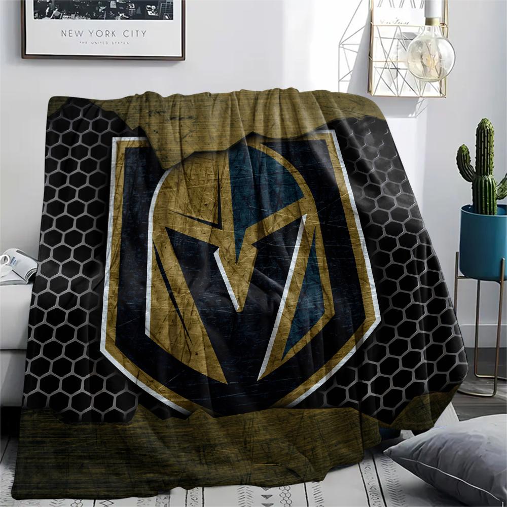 Couverture Flanelle motif Vegas Golden Knights, Haute qualité Confortable pour Toutes les Saisons, Décoration Intérieure, Chaleur et Confort, Parfait pour les Cadeaux.