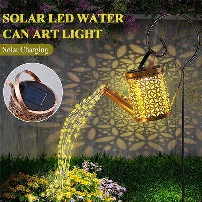 LED solární sprcha průtok vody vodopád světlo vodotěsné venkovní zahrada zem zástrčka závěsné světlo nádvoří Vánoční dekorace trávník krajina světlo
