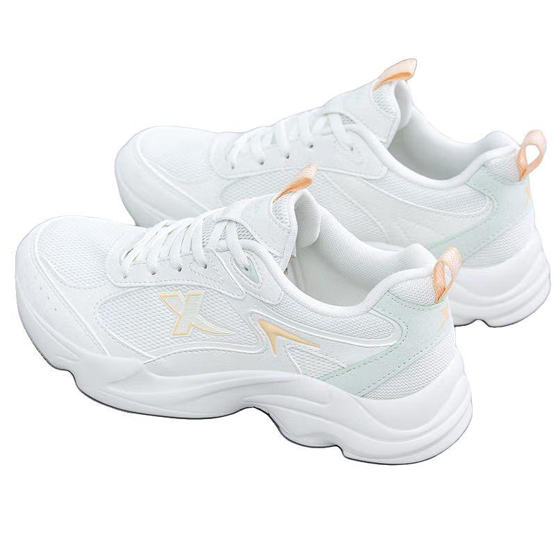 Xtep Hydrogen Wind Technology Lightweight Comfortable Breathable Low-Top Casual Running Shoes Women sneaker White Green 875318320019-1