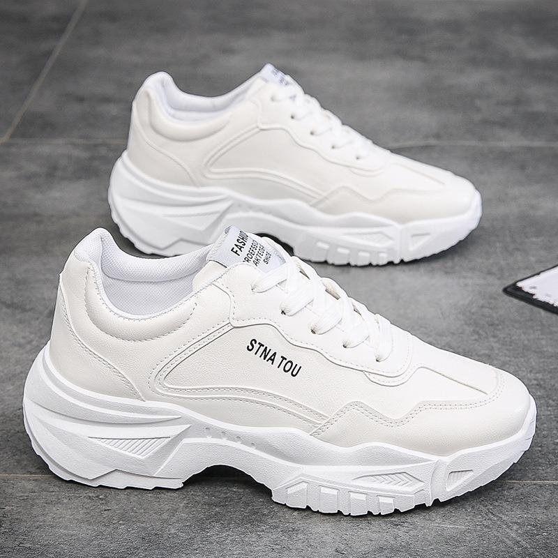 Thick Sole Clunky Sneakers Male Fashion Heighten Platform Shoes Solid Color Sports Walking Shoe Casual Running Men Shoes 2024