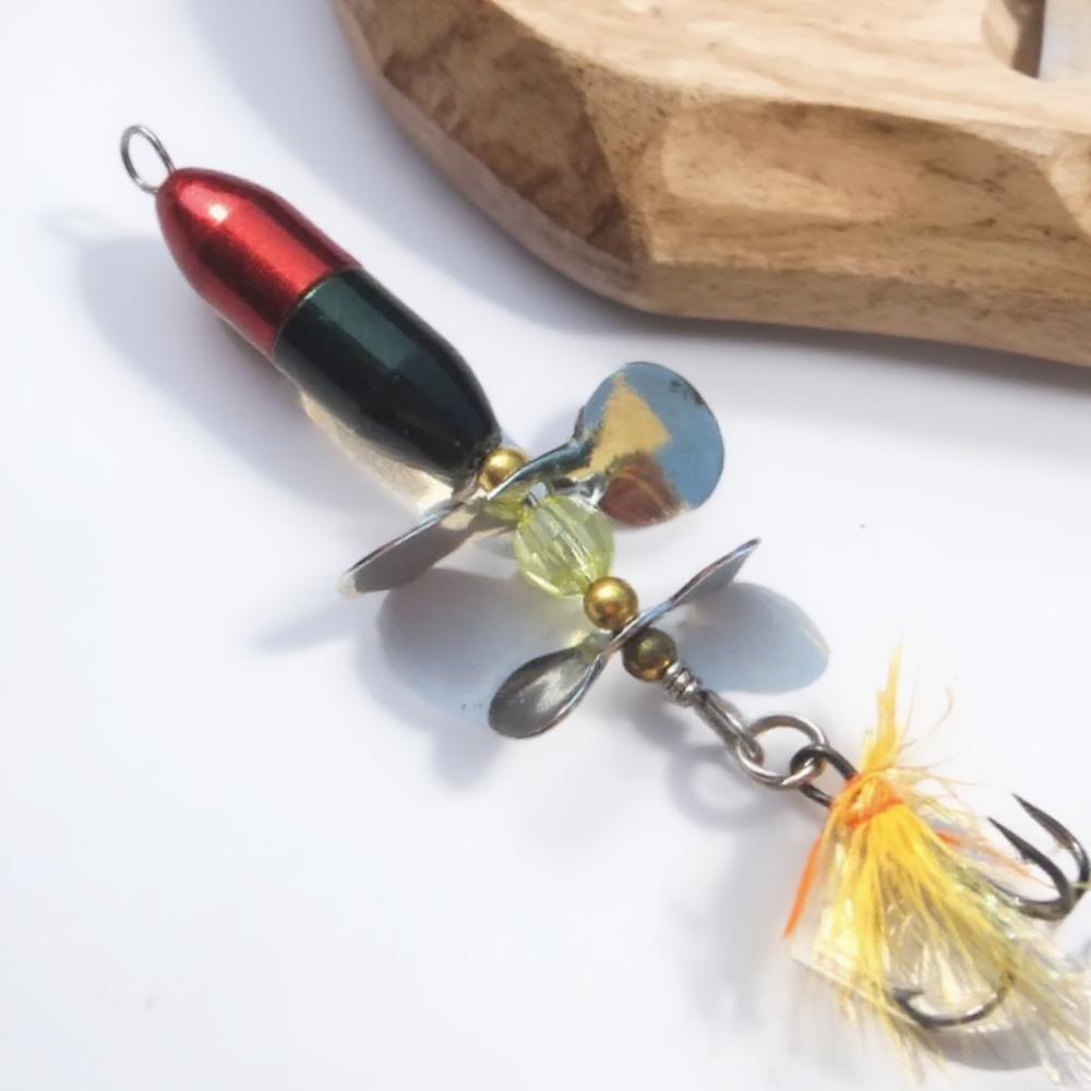 FLYSAND Rotating Spinner Lure 10g 7cm Wobbler Bait Feather Tackle Bass Trout Perch Pike Fishing