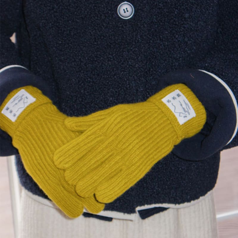 SUSUMU SEOUL CASHMERE GLOVES Olive