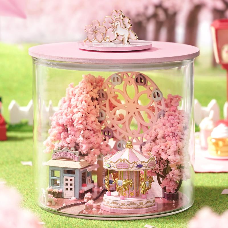 Dream Bottle Model Kit DIY Mini Doll House Handmade 3D Puzzle Assembly Toy Home Creative Room Bedroom Decoration with Furniture