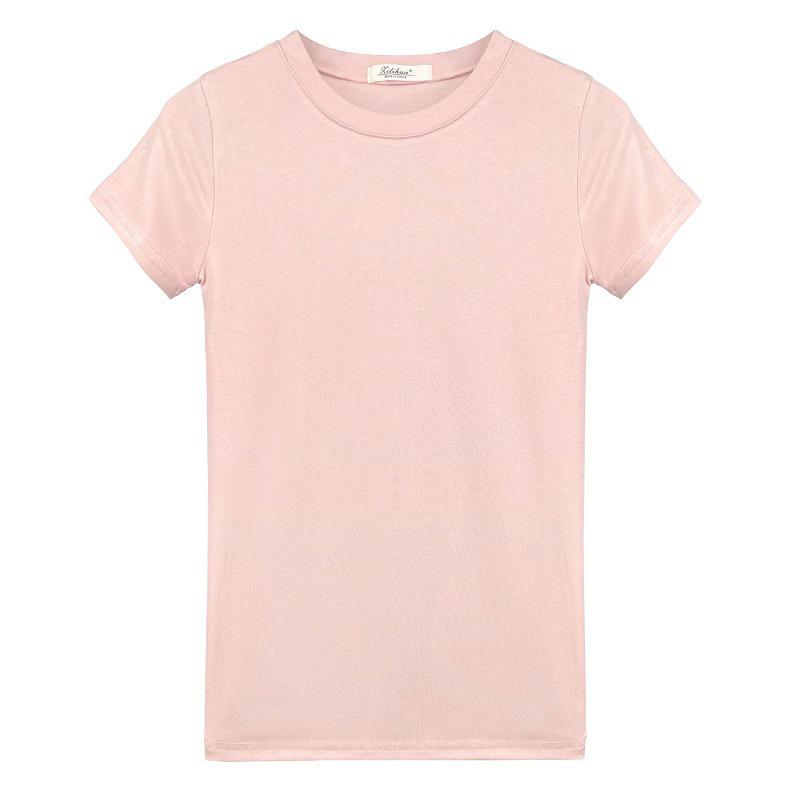 Korean Style Slim Fit Women's Solid Color Short-Sleeve T-Shirt