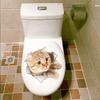 Lebendige 3D Loch Lustige Katze Hund Toilettenaufkleber DIY WC Waschraum Heimdekoration Niedliches Kätzchen Welpe Haustiere Wandkunst Aufkleber