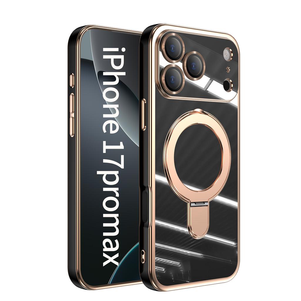 Applicable to Apple 11ProMax mobile phone case 11 solid color fulcrum magnetic suction bracket 11 electroplating 11 anti-drop protective case moisture