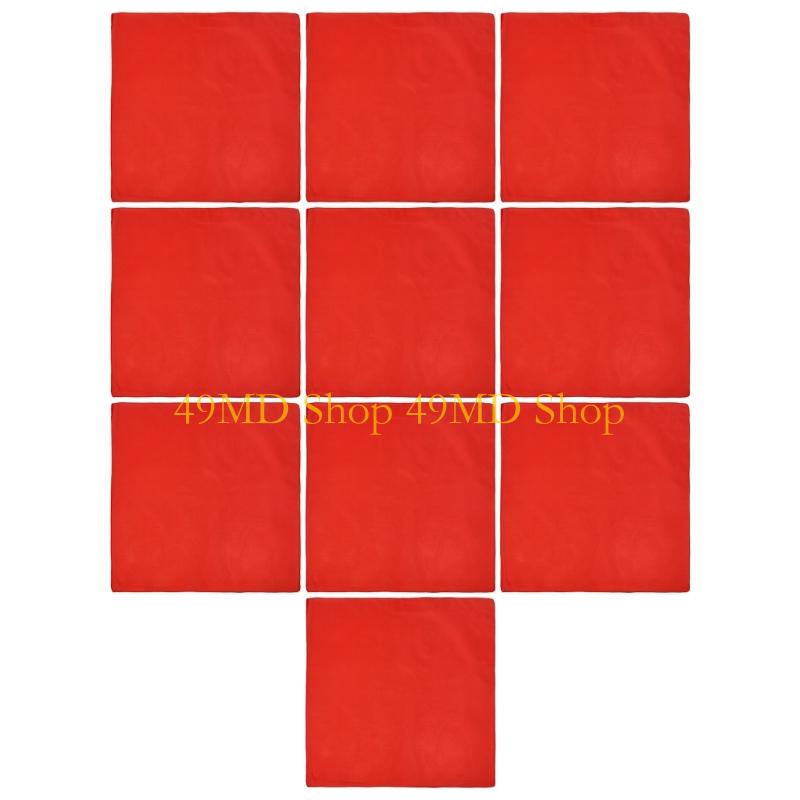 49MD 10Pcs Modern Square Pattern Scarves Soft Touches Easy Care Daily Fashion Accent