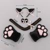 Cat Paw Gloves Cute Animal Cosplay Plush Furry Hand Soft Winter Warm Animal Costume Halloween Cosplay Race Accessory