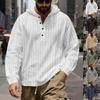 2026 New Striped Linen Long-Sleeve Shirt for Men, Spring and Autumn Casual Hooded Sweatshirt
