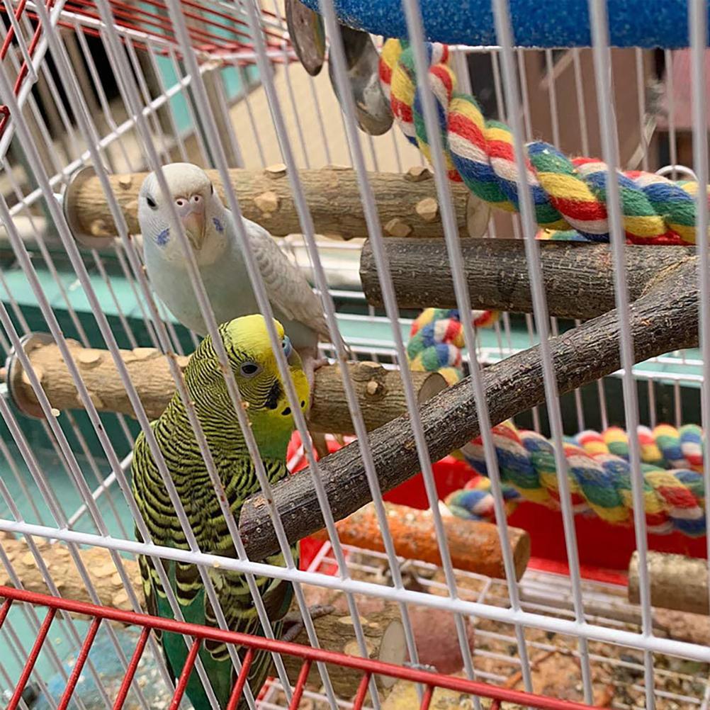 4-teiliger Vogel-Sitzstock aus Holz, hängendes Spielzeug, Sitzstock-Spielzeug für Conure, Wellensittich und andere kleine Vögel