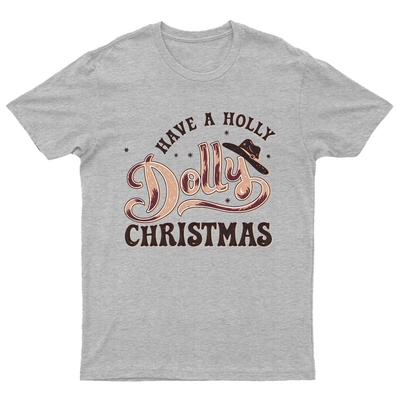 Have A Holly Dolly T-Shirt Unisex Geschenk Retro Lustig Damen Vintage Herren Unisex T-Shirt