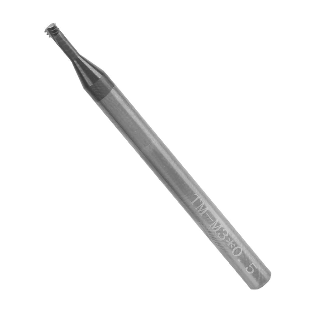 Thread Milling Cutter 3 Tooth Metric 60 Degrees Tungsten Steel CNC Hand Tool M3x0.5xD4x50