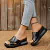 New Summer Platform Wedge Sandals Women's Fashion Back Soft Leather Plus Size Fish Mouth Muffin Shoes