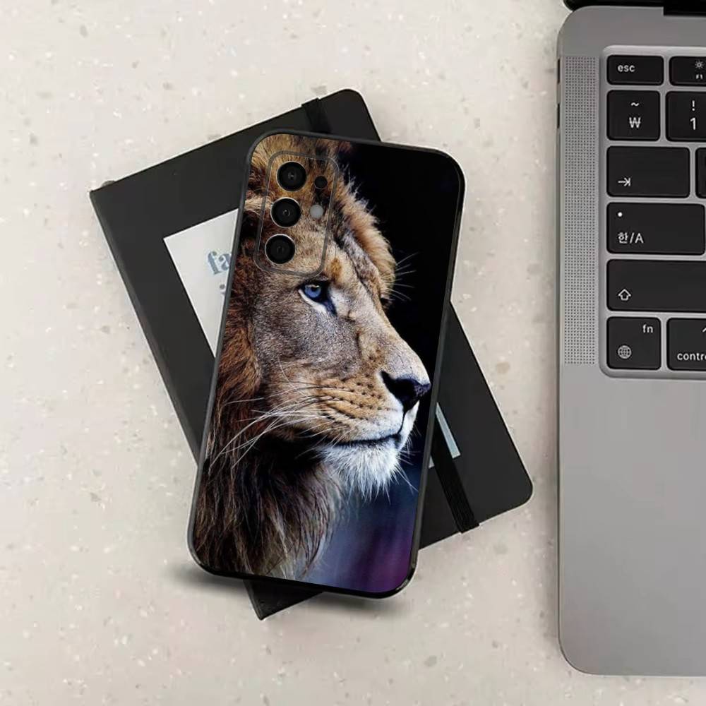 Animal Cover Tiger Lion Phone Case For Samsung Galaxy A73,31,8,9,53,32,72,41,J7,52,71,22,Note Soft Black Silicone Cover