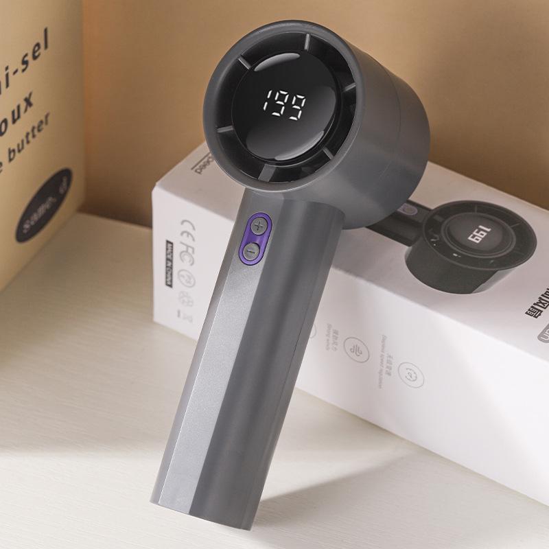 USB-wiederaufladbarer tragbarer Hochgeschwindigkeits-Luftkanonen-Ventilator mit Digitalanzeige für den Außenbereich