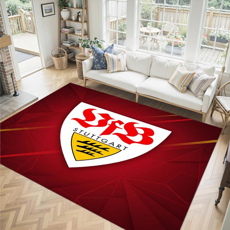Tappeto in Velluto di Cristallo Design VfB Stuttgart Accogliente Non?Tappeto Stampato Antiscivolo per Camera da Letto Soggiorno Ingresso