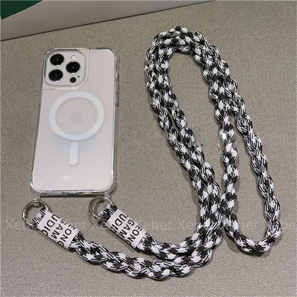 Crossbody Necklace Lanyard For Magsafe Magnetic Wireless Charging Case For iPhone 17 Air 16 15 11 12 13 14 Pro Max Clear Cover