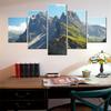 5 Pieces Canvas Wall Arts Mountain Peak Landform Nature Landscape Wallpaper Home Decor Picture Print Artwork For Interior Poster