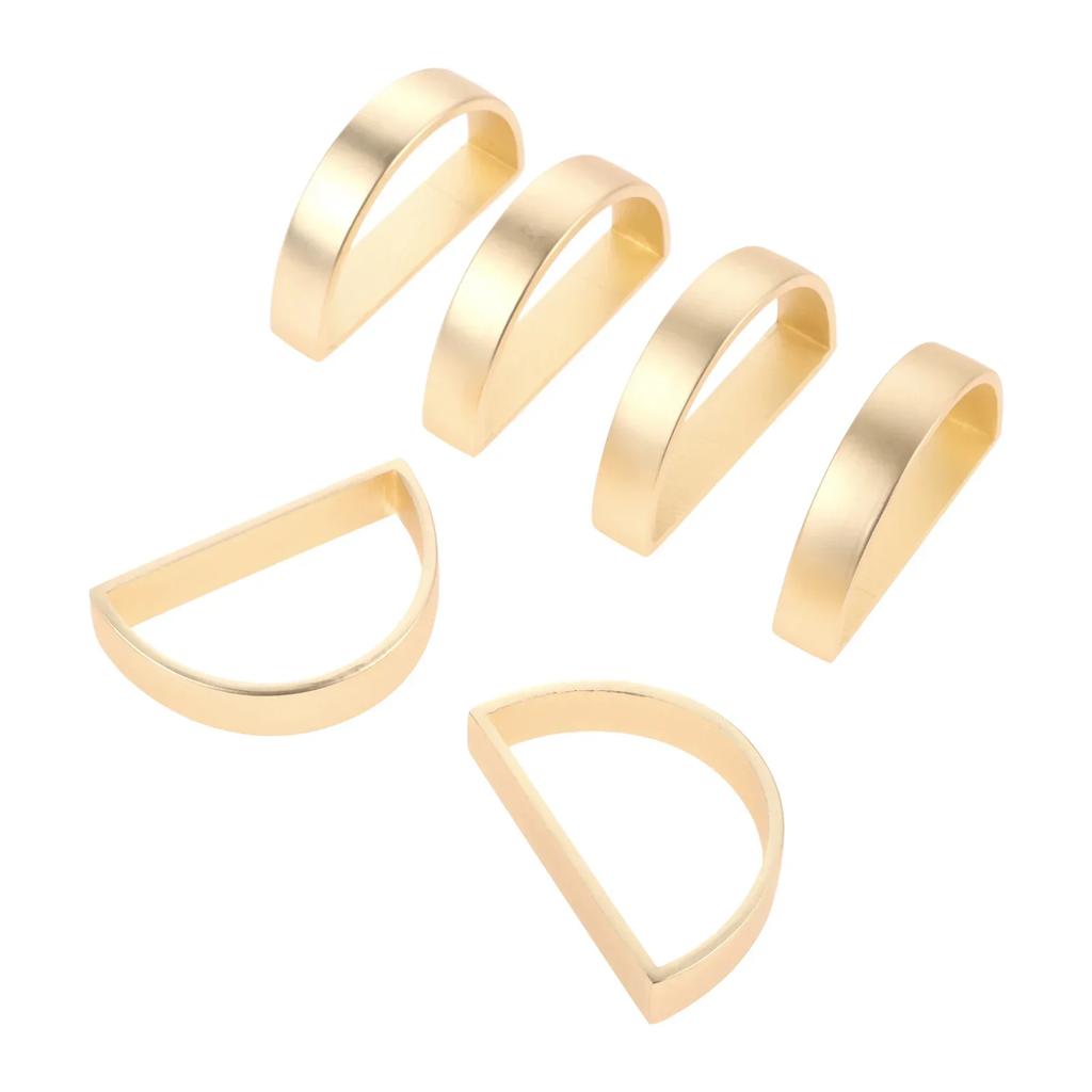 6 pièces Anneaux en Alliage pour Serviettes Porte-Serviettes de Table Or/Argent/Noir Mat 4,7 cm/1,85 Pouce Design Simple Décoration Mariage Anniversaire Fête