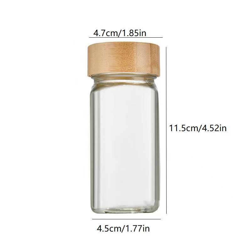 Hot Sale 120ml Spice Organizer Spice Jar Glass Bottle Spice Storage Square Containers Seasoning Container Bottle