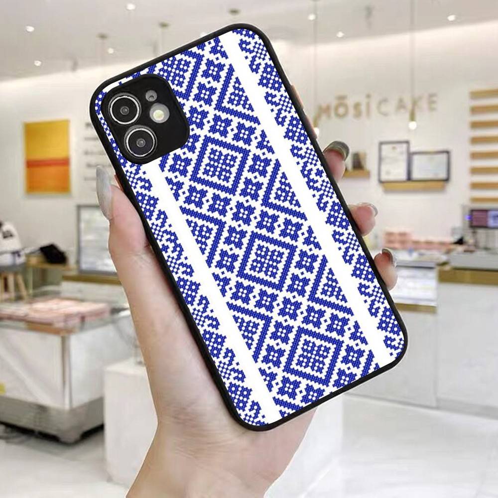 U-Ukraine Ornament Pattern Phone Case For IPhone 16 15 14 X XR XS 7 8 Plus 11 12 13 Pro MAX 13mini Matte Shockproof Case