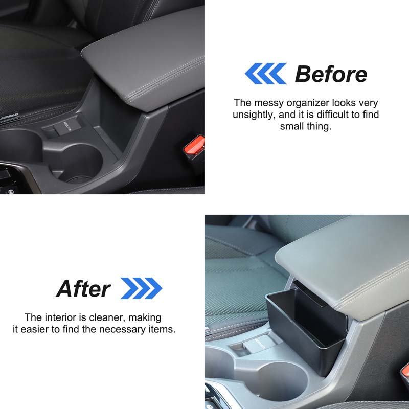 ABS Black Car Armrest Box Front Storage Box For Subaru Crosstrek 2026 2026 Multi functional Storage Box Car Interior Accessories