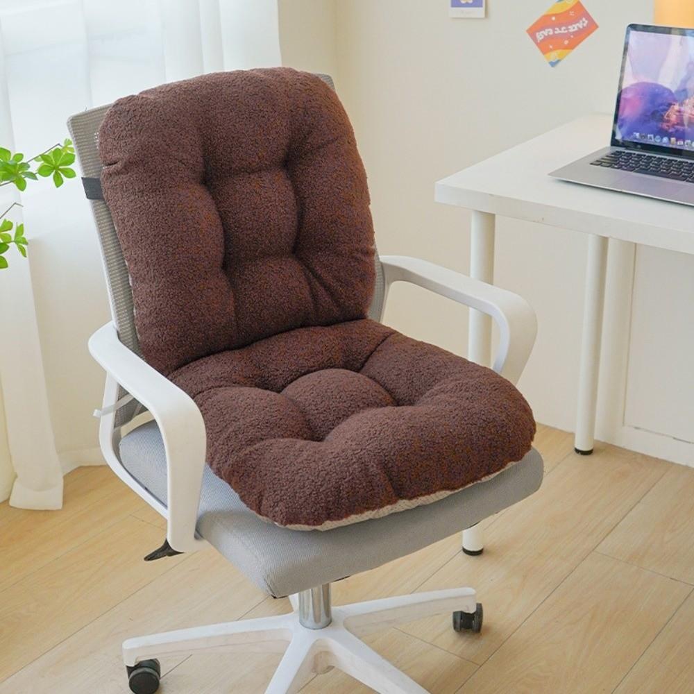 

Plush Chair Cushion Soft Backrest Support Cushion Integrated Waist Support Cushion Home Office Use кофейный