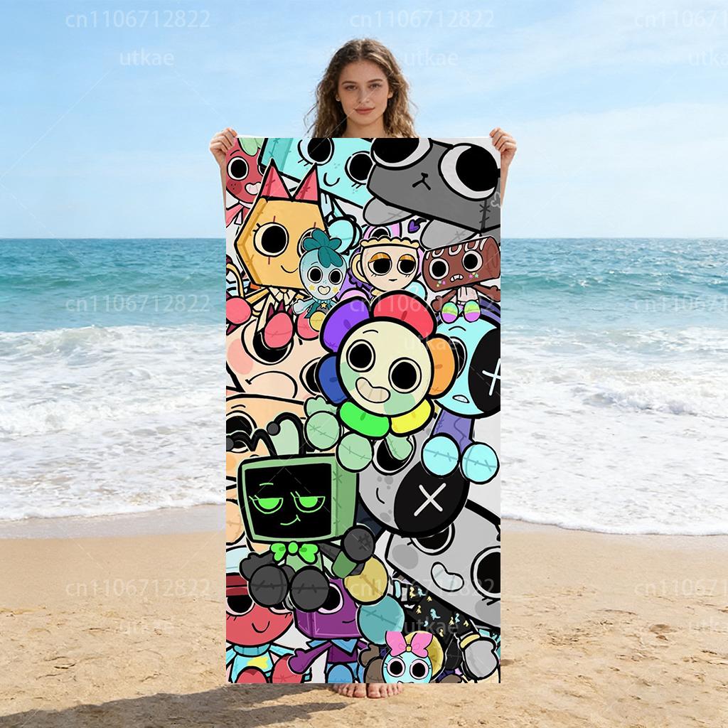 

D-Dandy s World Characters Beach Towel Quick Dry Microfiber Soft Absorbent Beach Towel For Kids Pool Beach Camping Travel W30*H60(CM)