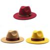 Fall Winter Fedora Hat For Men Women With Leopard Print Wool Felt Wide Brim Sun Protection